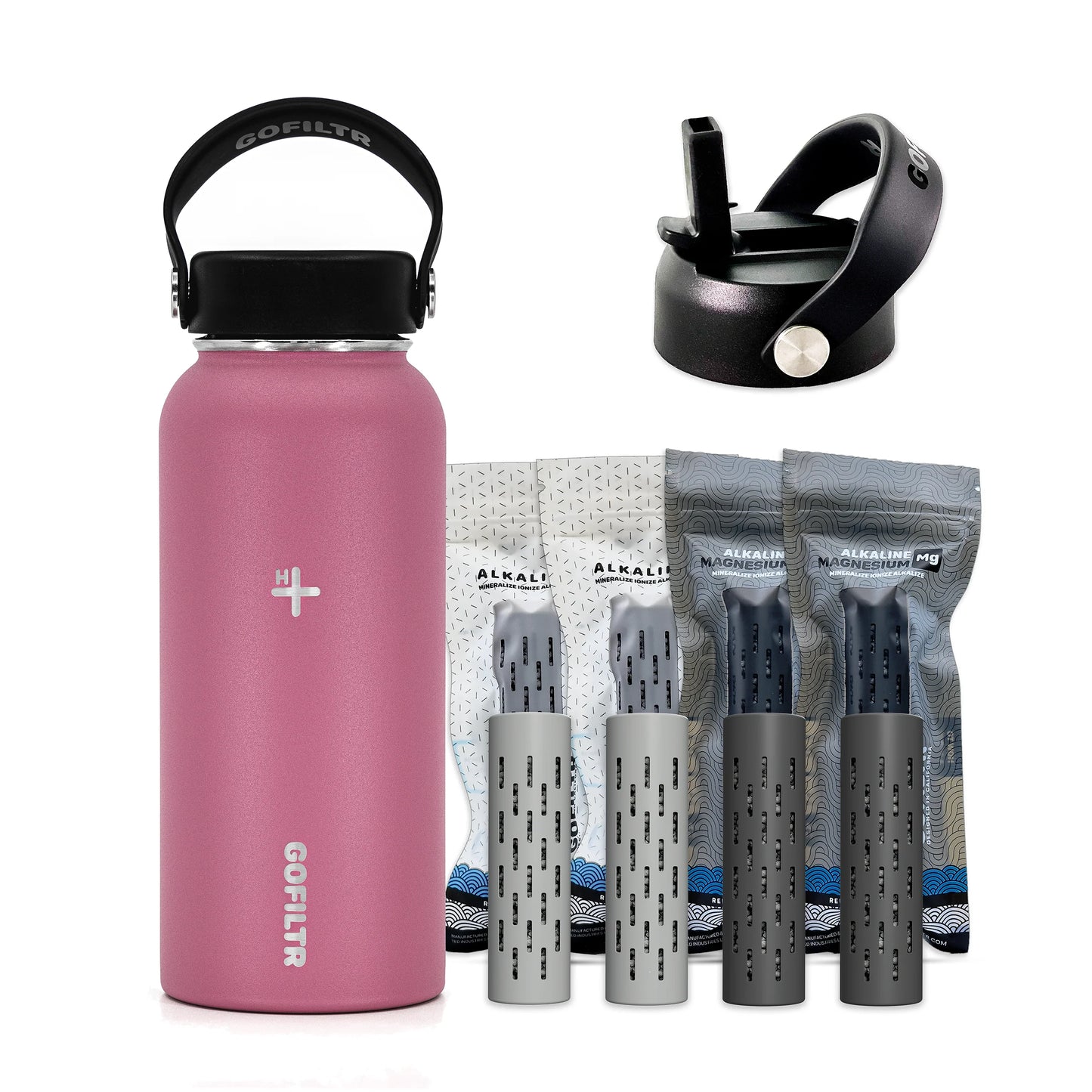 32 Oz Insulated Alkaline Water Bottle - Generates 9.5 pH Alkaline Water