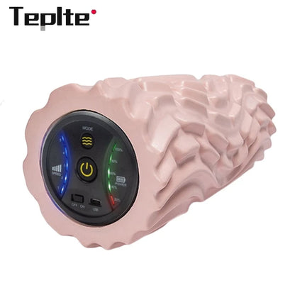 Electric Foam Roller with Vibration Massage – 4 Speed Rechargeable Column for Deep Tissue Muscle Relaxation – Ideal for Home Gym and Yoga