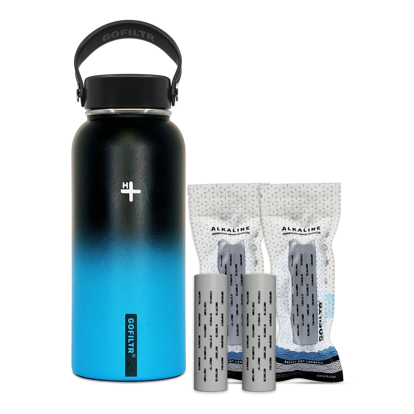 32 Oz Insulated Alkaline Water Bottle - Generates 9.5 pH Alkaline Water