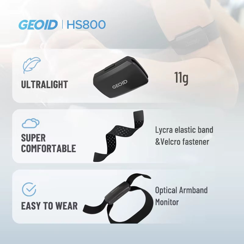 GEOID HS800 Heart Rate Monitor and Fitness Tracker with Chest Strap for Exercise, Cycling, and Yoga