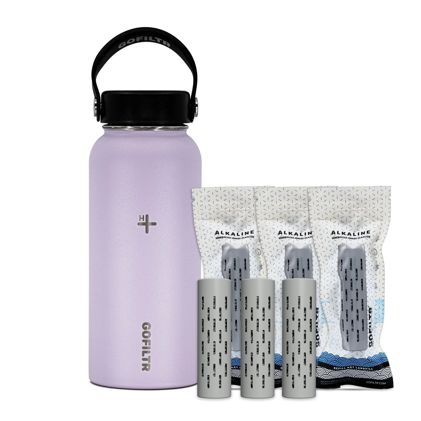 32 Oz Insulated Alkaline Water Bottle - Generates 9.5 pH Alkaline Water