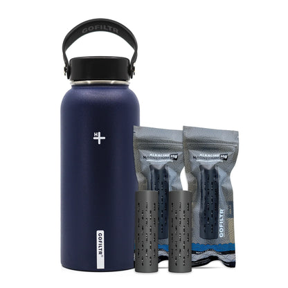 32 Oz Insulated Alkaline Water Bottle - Generates 9.5 pH Alkaline Water