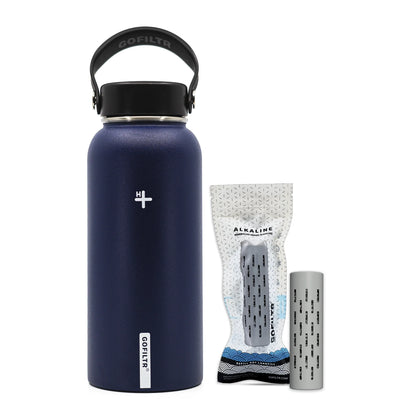 32 Oz Insulated Alkaline Water Bottle - Generates 9.5 pH Alkaline Water