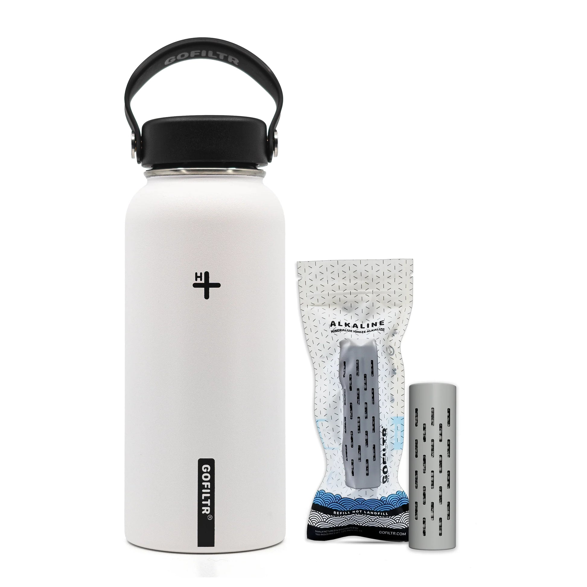 32 Oz Insulated Alkaline Water Bottle - Generates 9.5 pH Alkaline Water