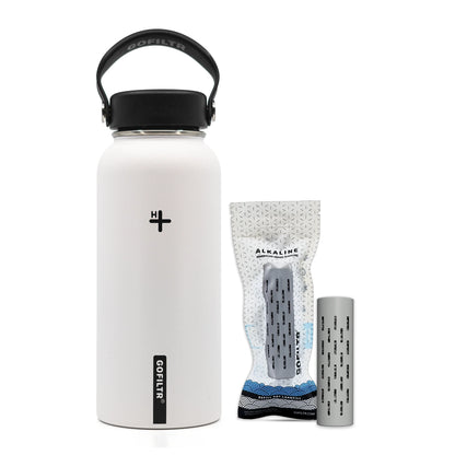 32 Oz Insulated Alkaline Water Bottle - Generates 9.5 pH Alkaline Water