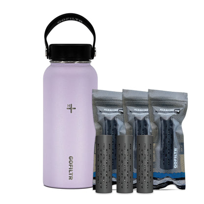 32 Oz Insulated Alkaline Water Bottle - Generates 9.5 pH Alkaline Water