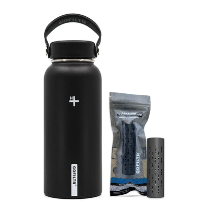 32 Oz Insulated Alkaline Water Bottle - Generates 9.5 pH Alkaline Water