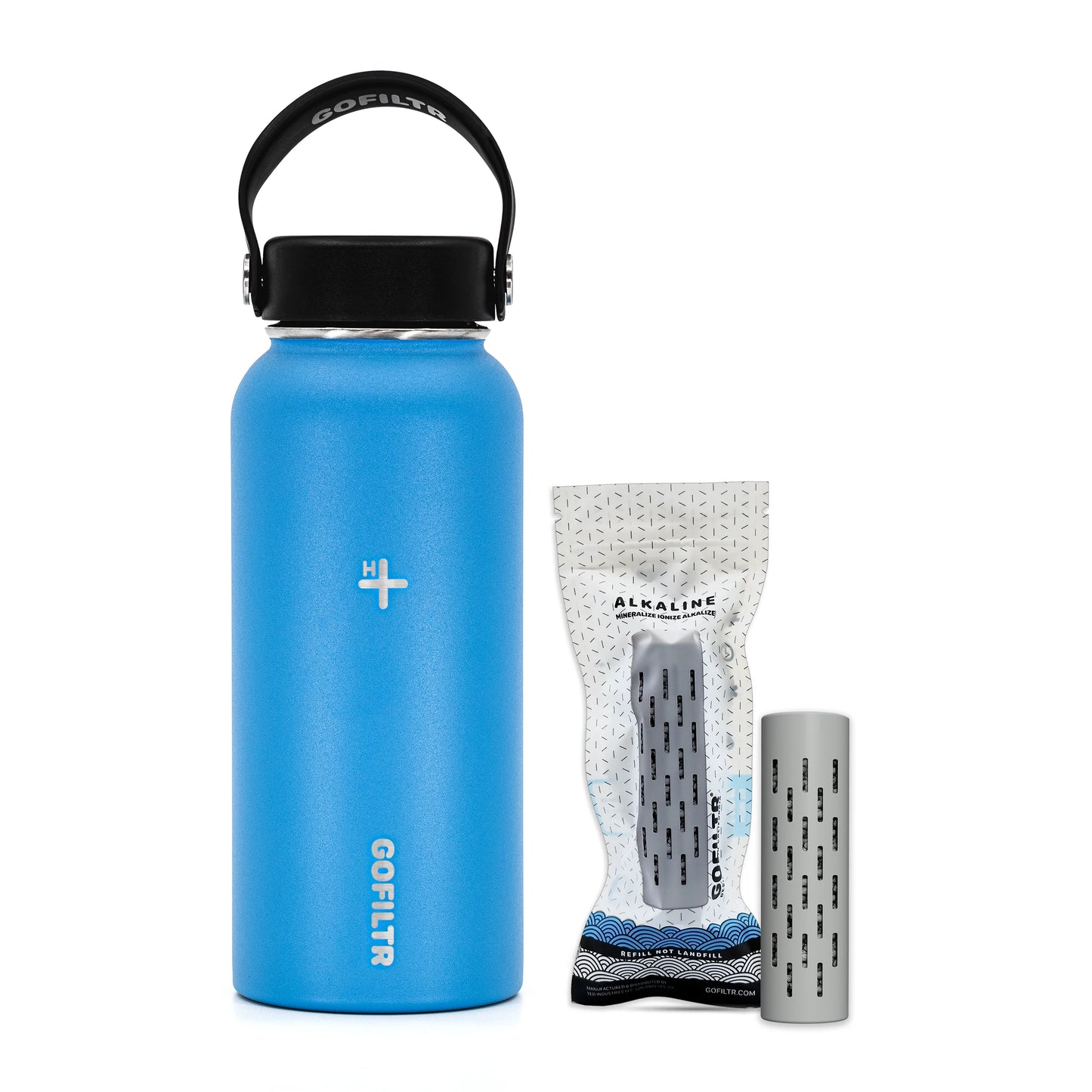 32 Oz Insulated Alkaline Water Bottle - Generates 9.5 pH Alkaline Water