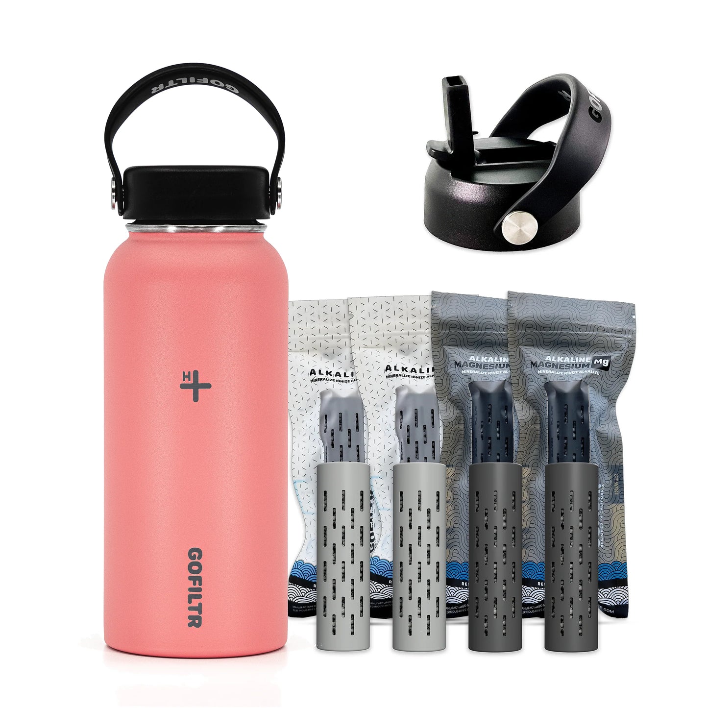 32 Oz Insulated Alkaline Water Bottle - Generates 9.5 pH Alkaline Water