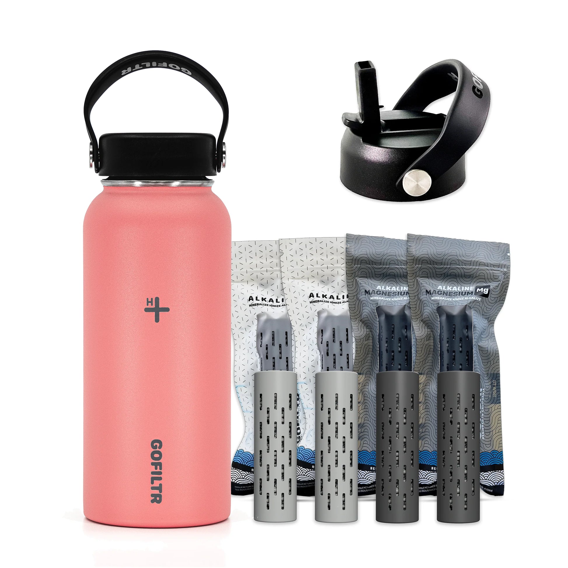 32 Oz Insulated Alkaline Water Bottle - Generates 9.5 pH Alkaline Water