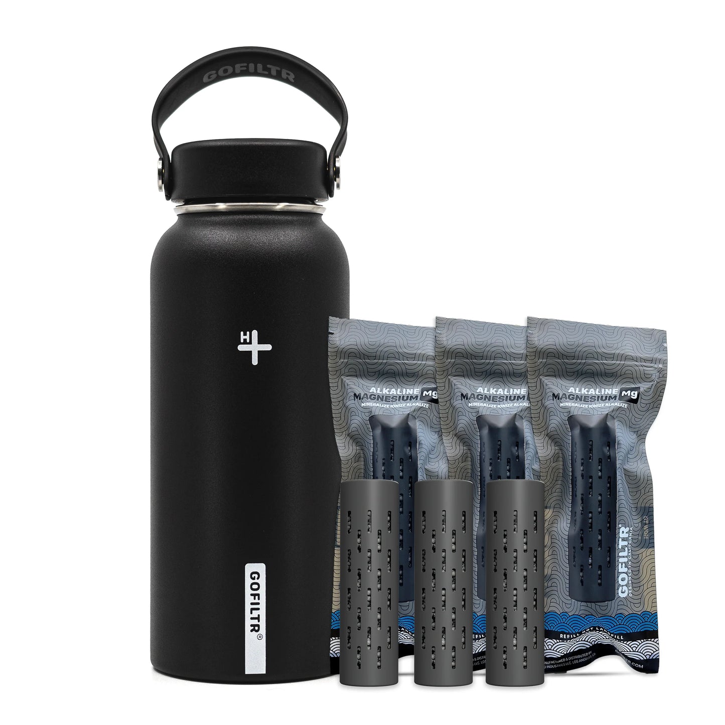 32 Oz Insulated Alkaline Water Bottle - Generates 9.5 pH Alkaline Water