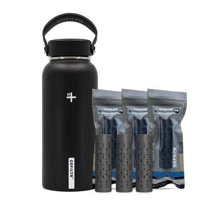 32 Oz Insulated Alkaline Water Bottle - Generates 9.5 pH Alkaline Water