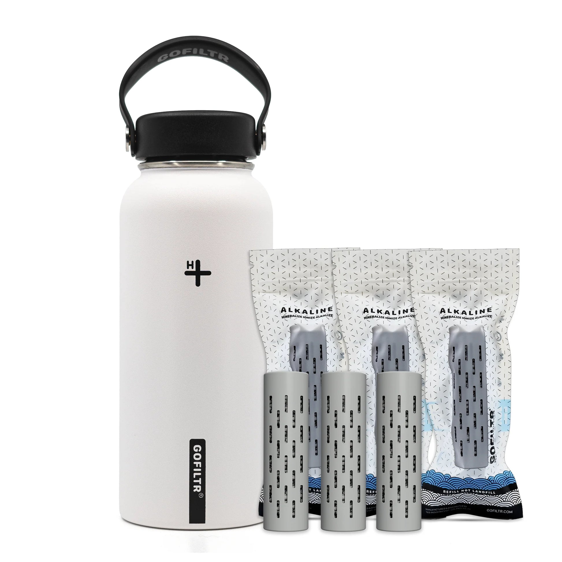 32 Oz Insulated Alkaline Water Bottle - Generates 9.5 pH Alkaline Water