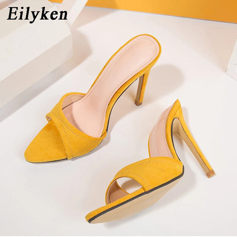 Eilyken Fashion Women Slippers Pointed Toe High Heels Sandals Stripper Party Slides Size 35-42