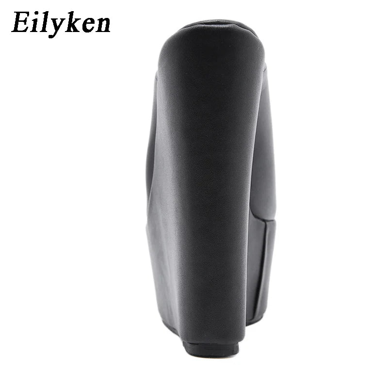 Eilyken Peep Toe Platform Wedge Slippers Super High Heels Size 35-42