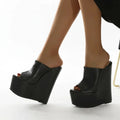 Peep Toe Wedge Super High Heels
