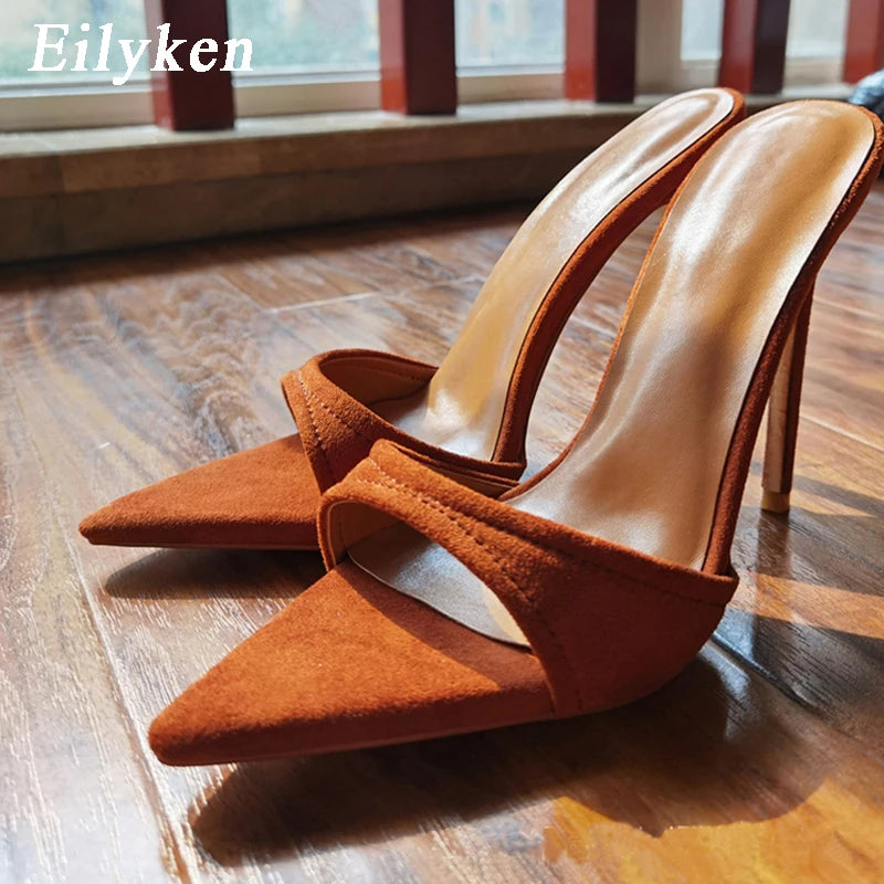 Eilyken Fashion Women Slippers Pointed Toe High Heels Sandals Stripper Party Slides Size 35-42