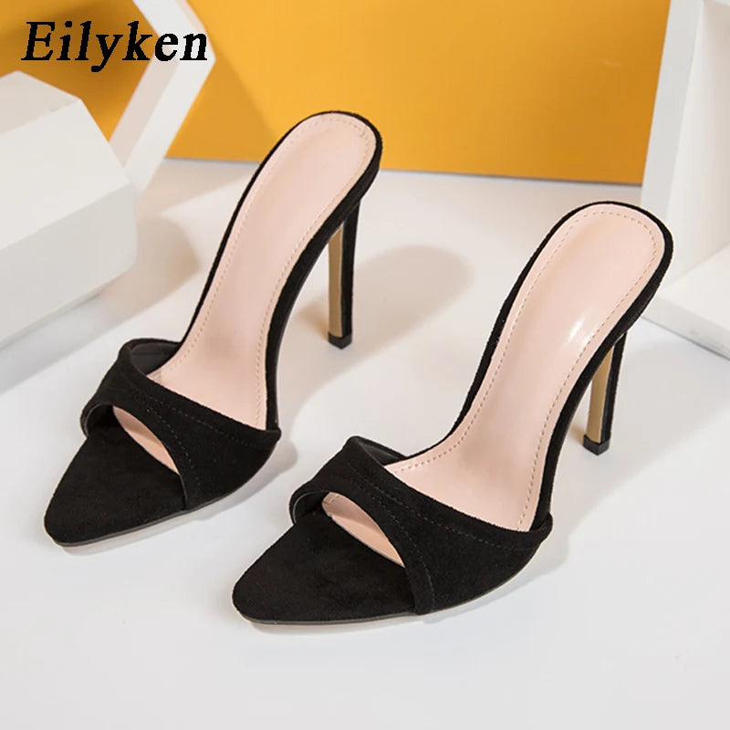 Eilyken Fashion Women Slippers Pointed Toe High Heels Sandals Stripper Party Slides Size 35-42