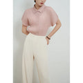 Miyake Pleated Short Sleeve Polo Cardigan