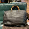 England Style Tote Bag with Bamboo Handle