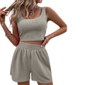 Ribbed Crop Tank & Drawstring Shorts Set