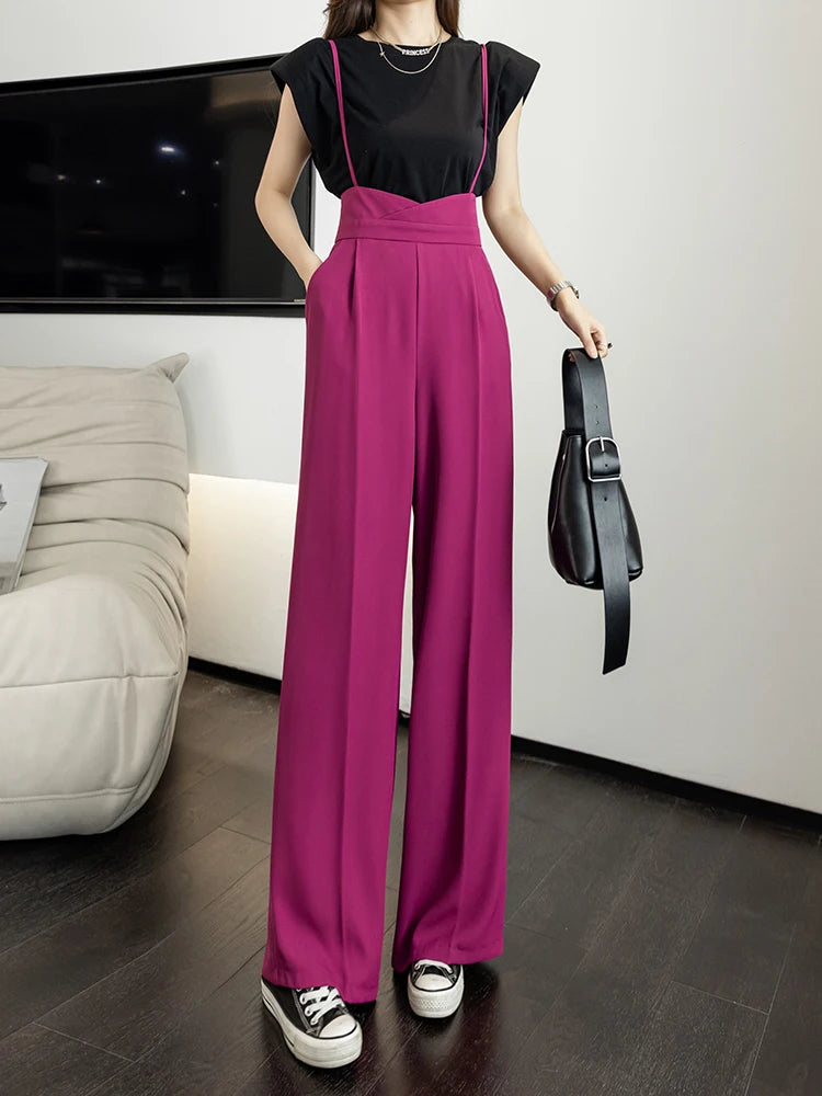 High Waist Straight Leg Jumpsuit