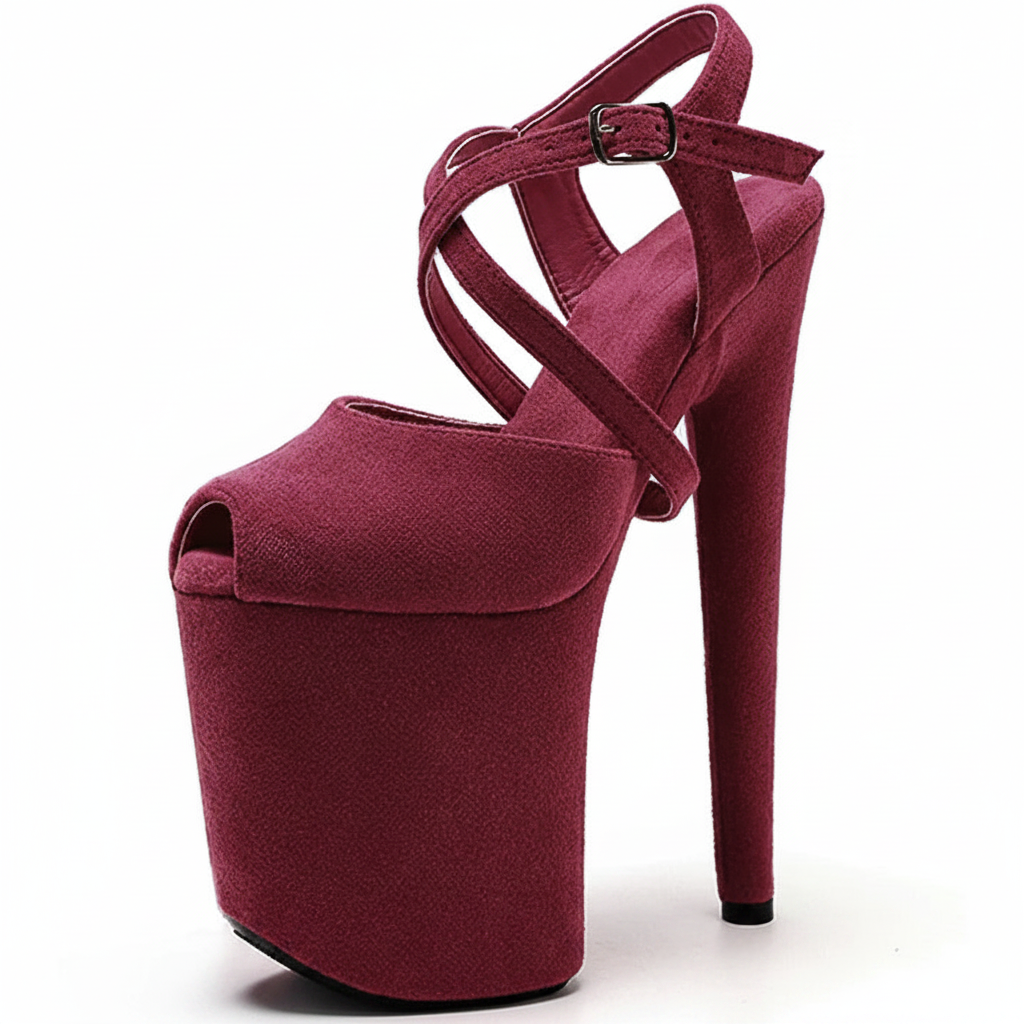 Stripper Pole Dance Platform High Heel Cross Strap