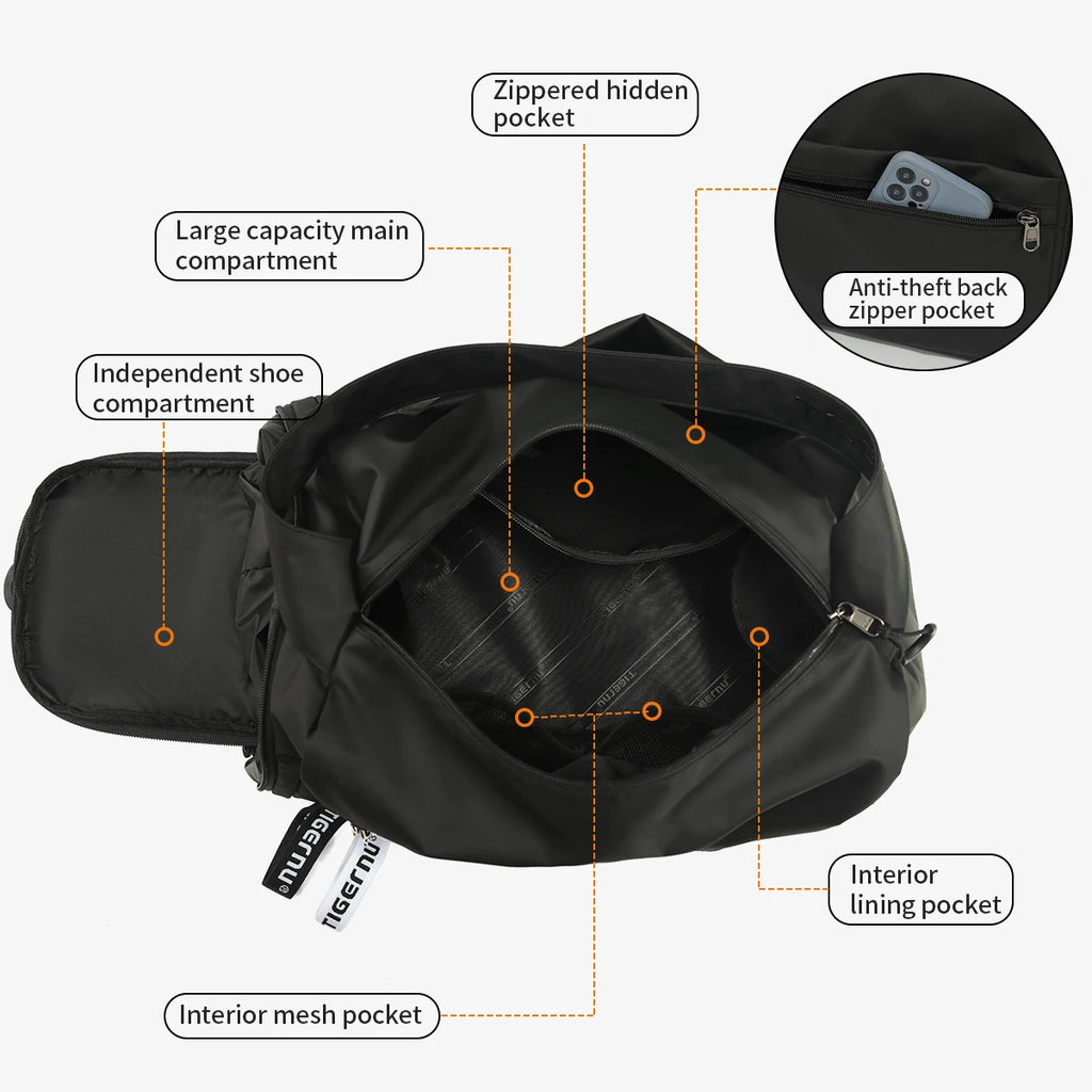 Women's Sports Gym Duffel Bag with Shoe Compartment