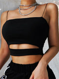 2025 New Fashion Hot Sexy Women Summer Sexy Casual Sleeveless Cut-Out Short Tee Shirt Crop Top Vest Strap Tank Top Blouse