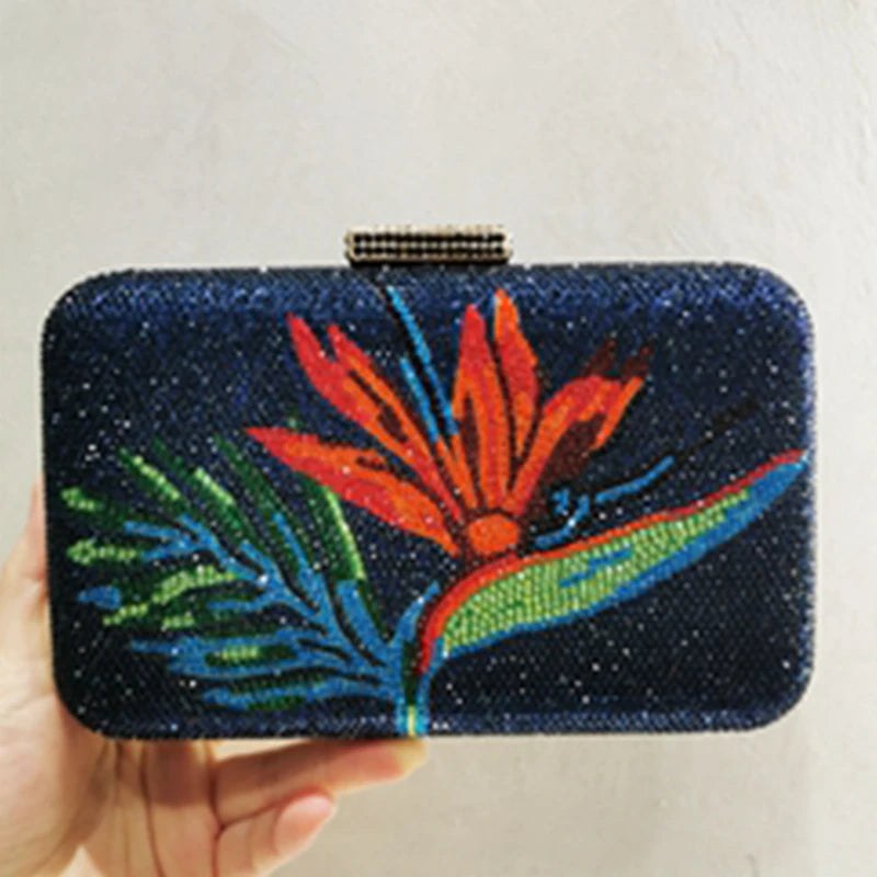 Flower Crystal Evening Bag for Women