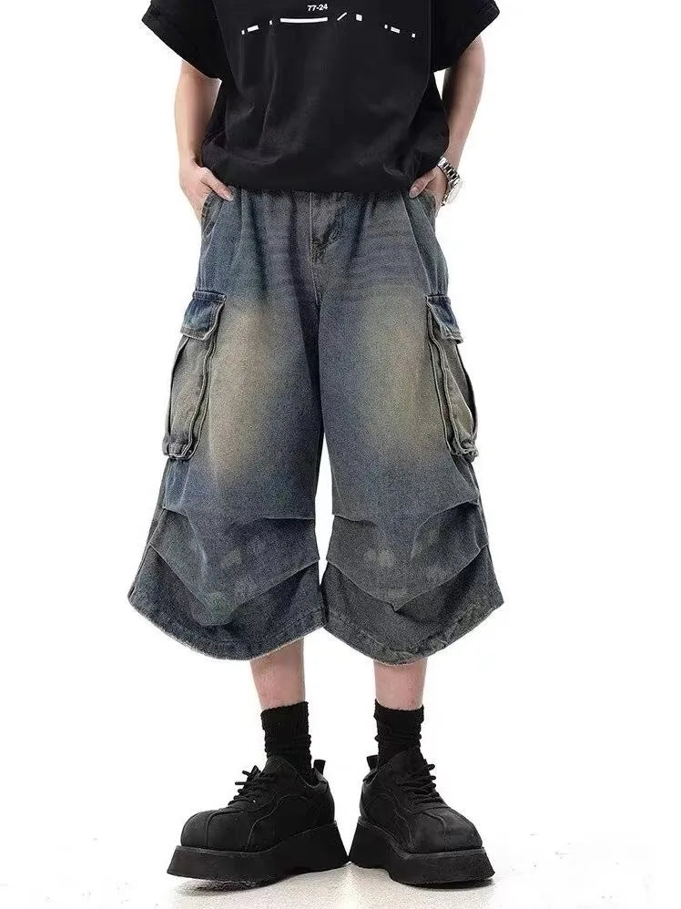 Camo Loose Cargo Capri Shorts