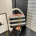 Pearl Beads Chain Crossbody Evening Clutch for Women