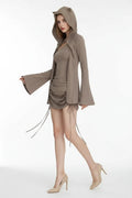 Hot girl sexy hooded suspender hip skirt