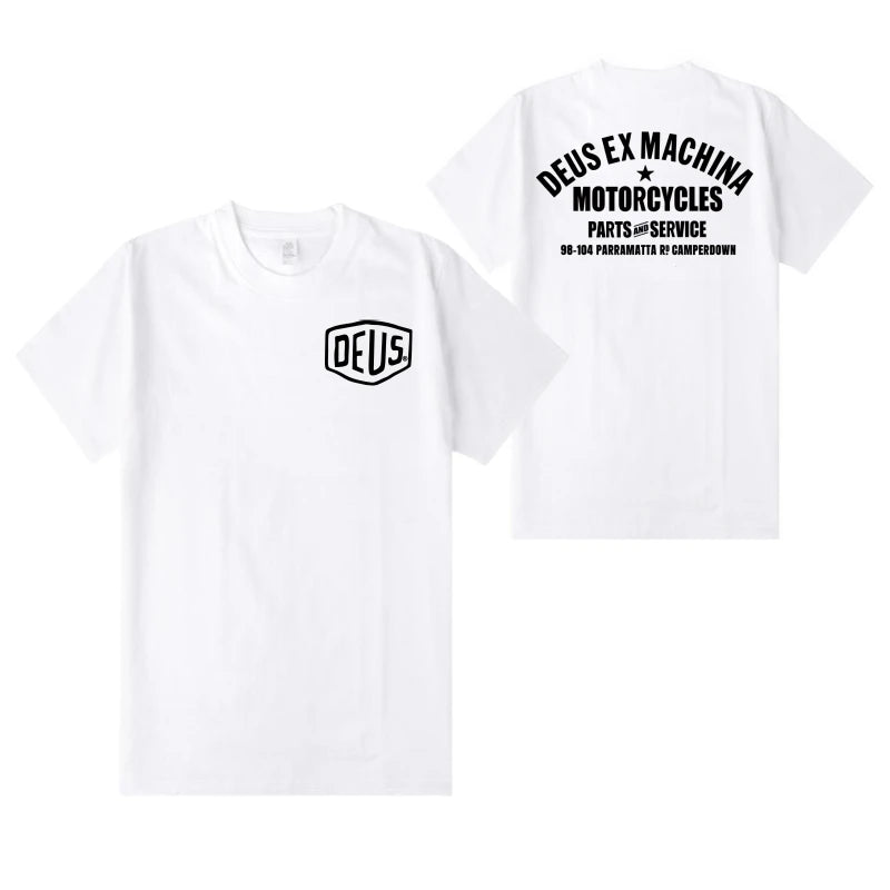 2024 Unisex Harajuku DEUS EX MACHINA T-Shirt Hip Hop Oversized Streetwear Vintage Printed Short Sleeve Summer Cotton Male Tops