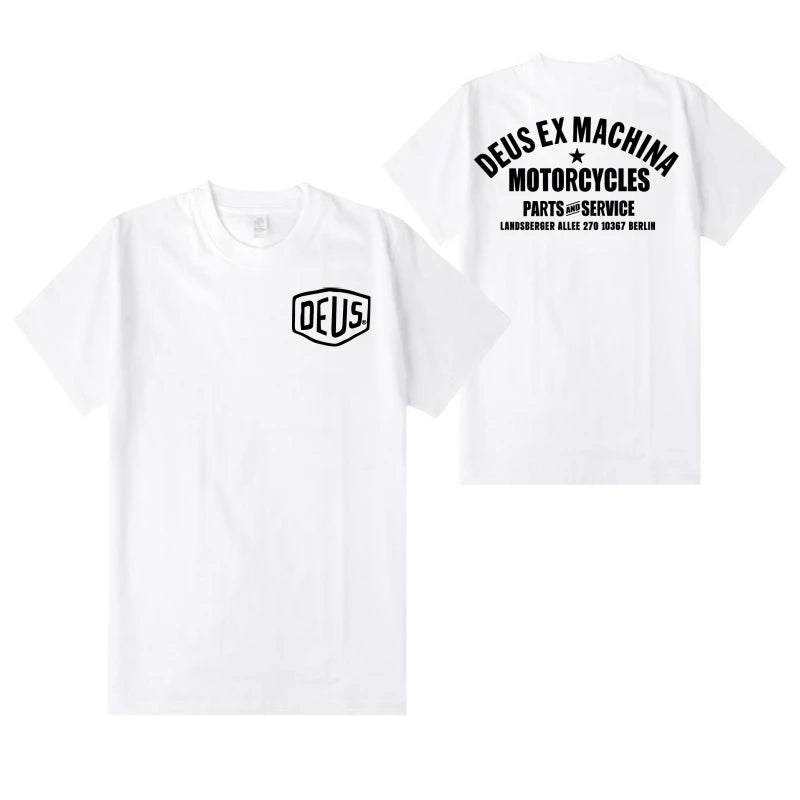2024 Unisex Harajuku DEUS EX MACHINA T-Shirt Hip Hop Oversized Streetwear Vintage Printed Short Sleeve Summer Cotton Male Tops