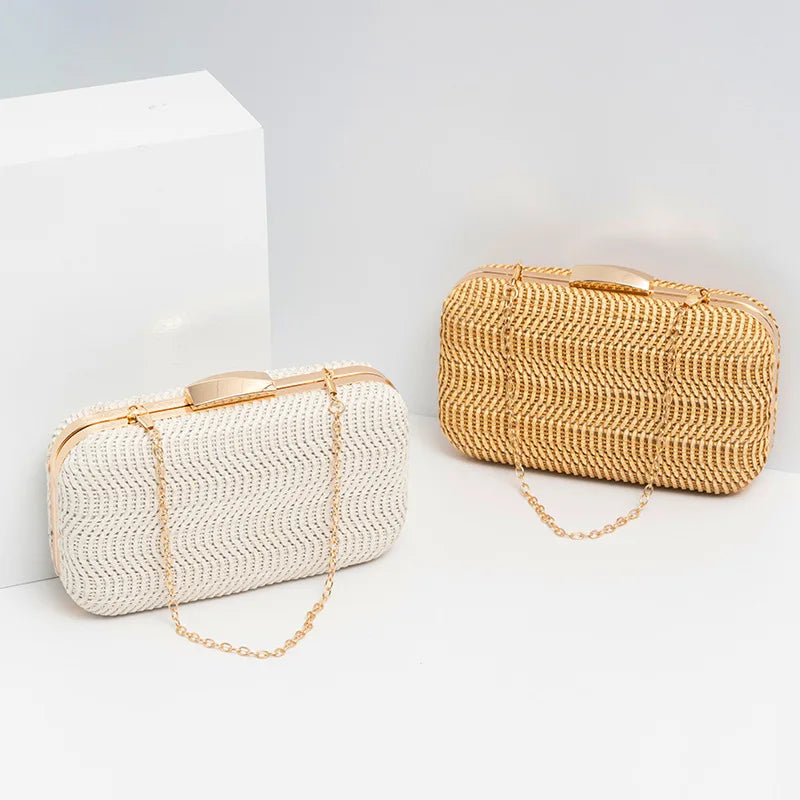 Casual Woven Straw Clutch Shoulder Bag for Women