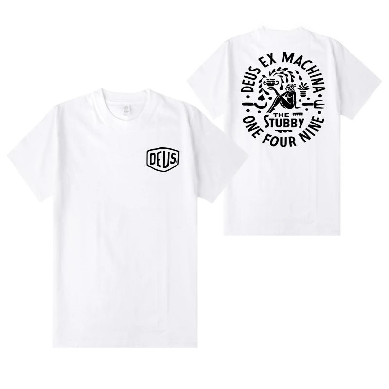 2024 Unisex Harajuku DEUS EX MACHINA T-Shirt Hip Hop Oversized Streetwear Vintage Printed Short Sleeve Summer Cotton Male Tops