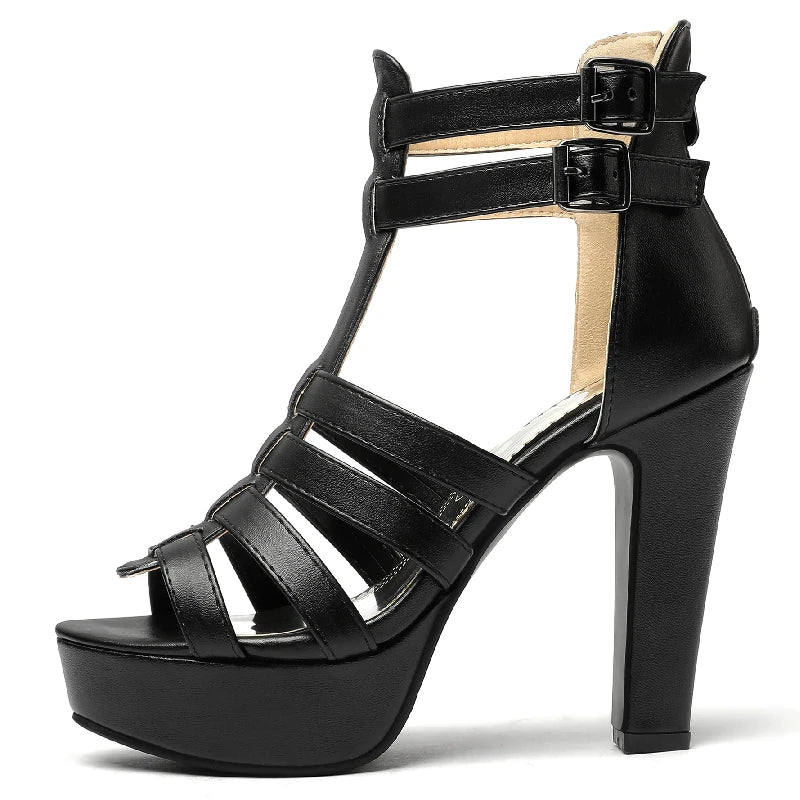 High Heels Summer Shoes for Women Gladiator Sandals Platform 2025 Large Size 44 45 50 Peep Toe Party Dance