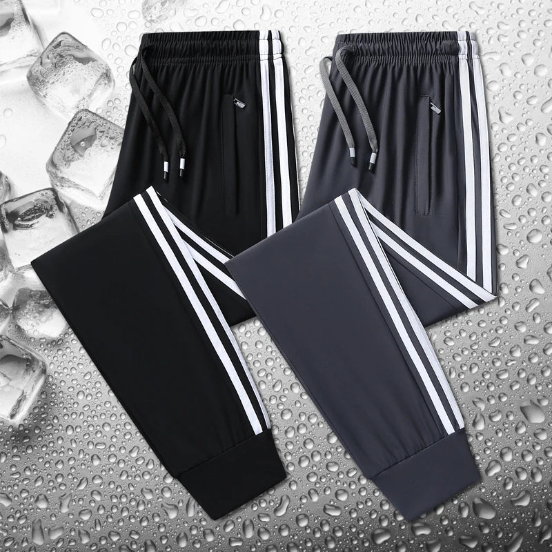 Ice Silk Casual Jogger Trousers