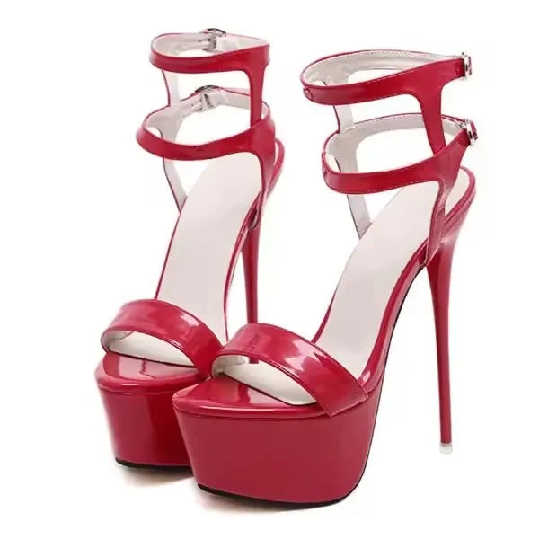 Aneikeh Big Size 41-46 16CM Platform Gladiator High Heel Pumps