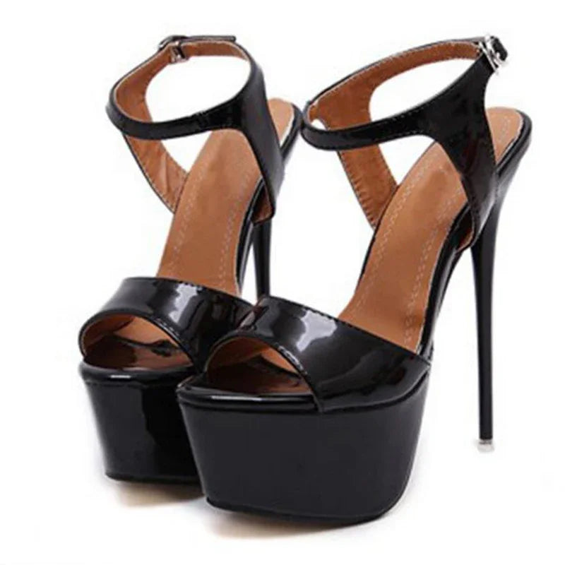 Aneikeh Big Size 41-46 16CM Platform Gladiator High Heel Pumps