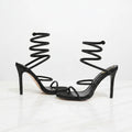 Crystal Diamond Strap Open Toe Thin High Heels