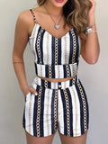 Women Fashion Summer Two Piece Set Sleeveless Floral Vest Shirts + Short Pants Elegant Women's Ensembles 2Pcs Set Streetwear