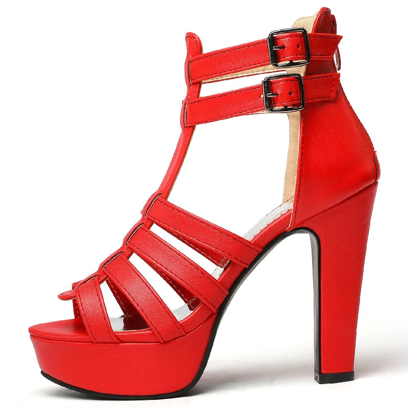High Heels Summer Shoes for Women Gladiator Sandals Platform 2025 Large Size 44 45 50 Peep Toe Party Dance