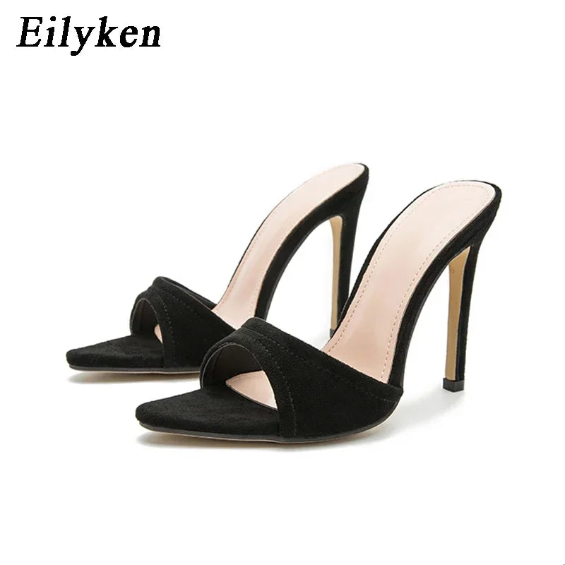 Eilyken Fashion Women Slippers Pointed Toe High Heels Sandals Stripper Party Slides Size 35-42