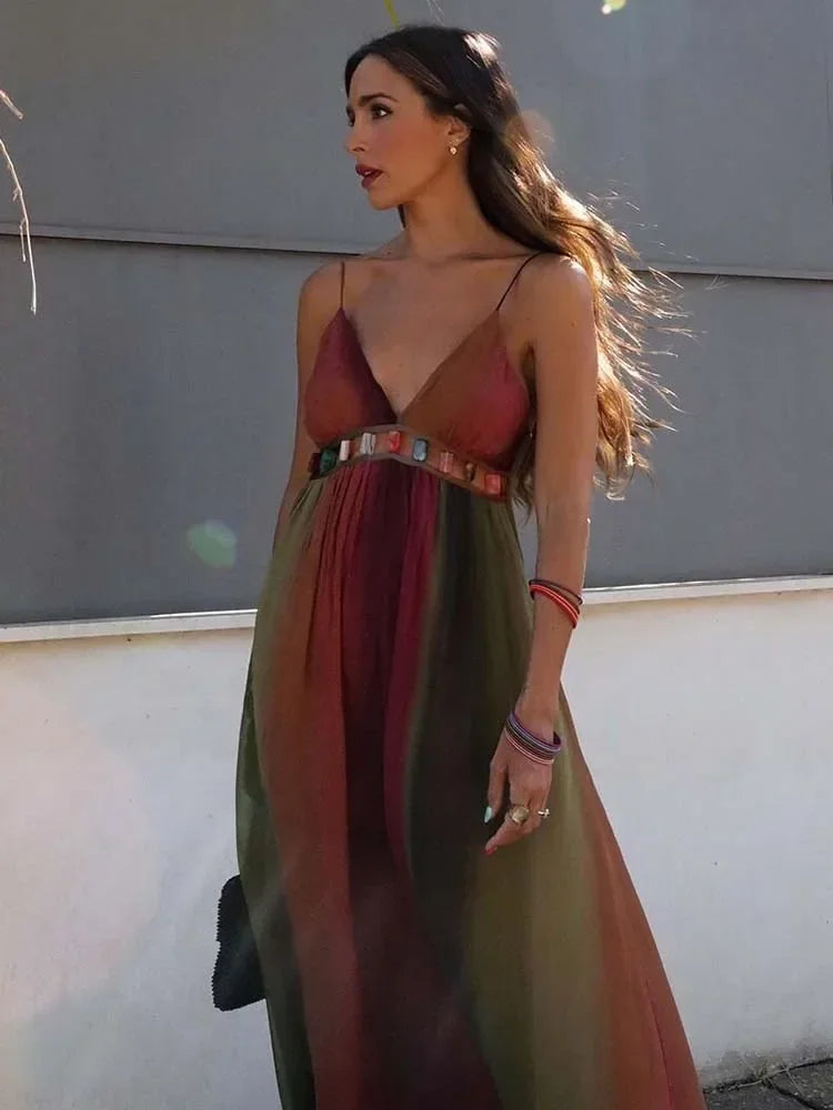 Y2K Halter Bandage Maxi Dress