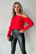 Lantern Sleeve Button Splicing Blouse