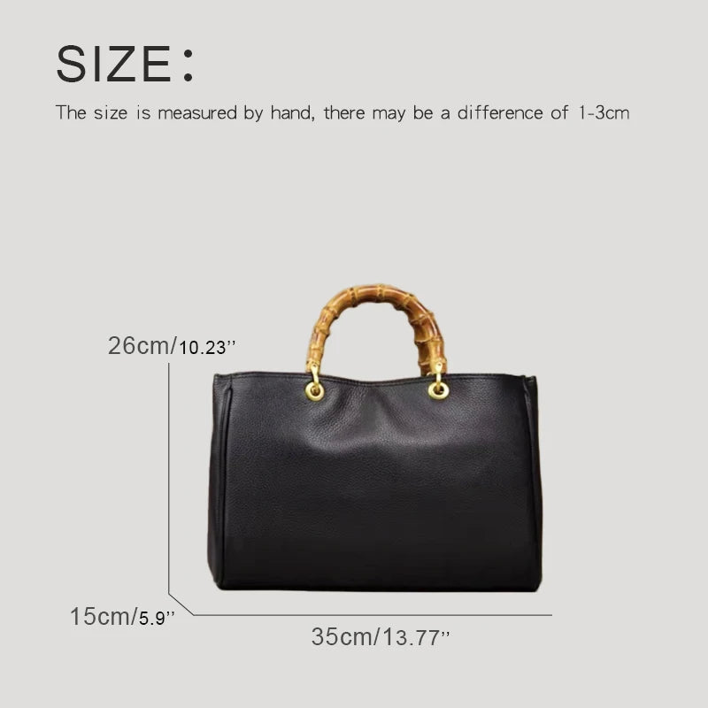 England Style Tote Bag with Bamboo Handle