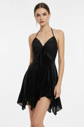 Butterfly Velour Glitter Slip Dress