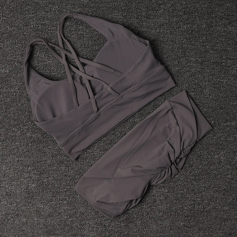 V-Back Sports Bra & High Waist Shorts Set